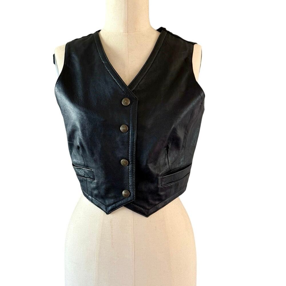 Bebe vintage leather vest Y2k